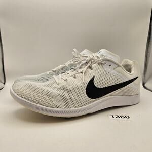NIKE MEN'S 13 ZOOM RIVAL DISTANCE TRACK SPIKES WHITE BLACK DC8725-100 NWOB